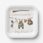 Assiettes En Carton Chasse Baby shower Camo Boy (Recto)