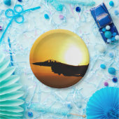 Assiettes En Carton chasseur à réaction militaire Silhouette (Fête)