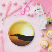 Assiettes En Carton chasseur à réaction militaire Silhouette (Fête)