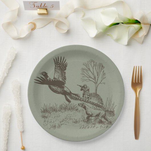 Assiettes En Carton Chasseur (chasse avec SPG) (Mariage)