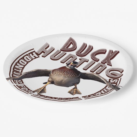 Assiettes En Carton Chasseurs, Chasse de canard Plaques de papier (Angle)