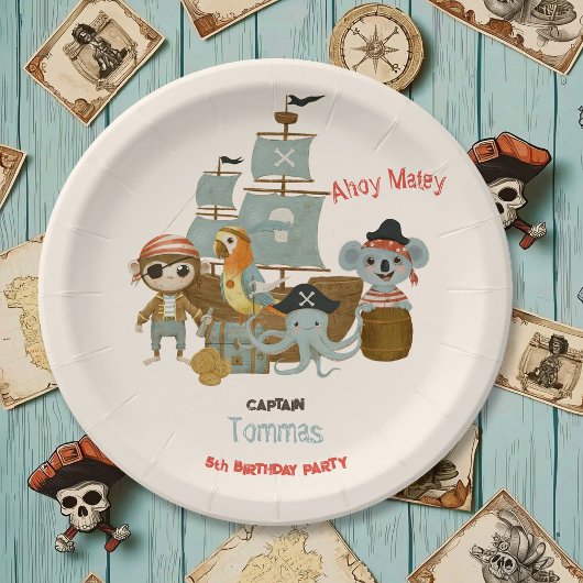Assiettes En Carton Chasseurs de trésors Pirate Anniversaire