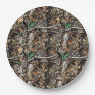 ASSIETTES EN CARTON CHASSEURS FORÊT CAMO #1 PLAQUES DE PAPIER