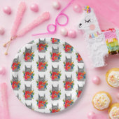 Assiettes En Carton Chat à fleurs (Fête)