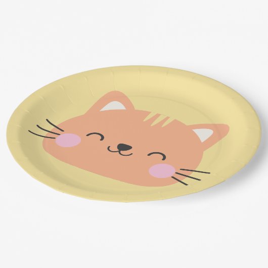 Assiettes En Carton Chat Anniversaire Enfants Salle Mur Art Plaques en (Angle)