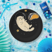 Assiettes En Carton Chat astronaute dans l'espace Taco Moon (Fête)