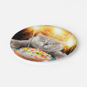 Assiettes En Carton Chat Avec Cupcake Sparkler (Angle)