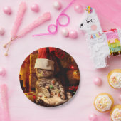 Assiettes En Carton Chat avec prise sur la tête (Fête)