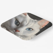 Assiettes En Carton Chat blanc (Angulaire)