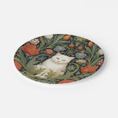 Assiettes En Carton Chat blanc Art nouveau dans le jardin (Angle)