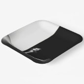Assiettes En Carton Chat Blanc Dans Les Ombres Noires (Angulaire)
