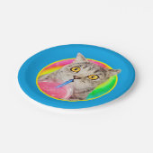 Assiettes En Carton Chat Boire à la rousse (Angle)