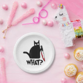 Assiettes En Carton Chat Ce Chat Noir Drôle Chemise Meurtre Chat Avec (Fête)