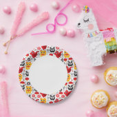 Assiettes En Carton Chat chanceux, dragon et panda (Fête)