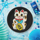 Assiettes En Carton Chat chanceux maneki nekko (Fête)