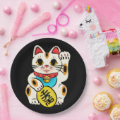 Assiettes En Carton Chat chanceux maneki nekko (Fête)
