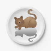 Assiettes En Carton Chat couché (Devant)