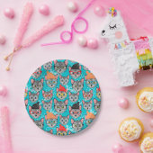 Assiettes En Carton Chat dans le casquette (Fête)
