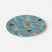 Assiettes En Carton Chat dans le casquette (Angle)