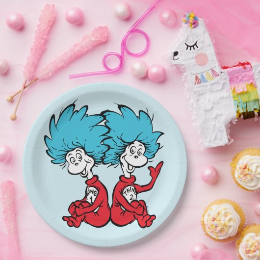 Assiettes En Carton Chat dans le Casquette Chose Un & Chose Deux (Fête)