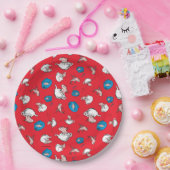 Assiettes En Carton Chat Dans Le Casquette | Le Motif rouge poisson (Fête)