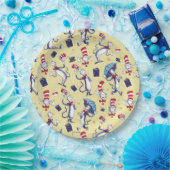 Assiettes En Carton Chat Dans Le Casquette | Motif jaune (Fête)