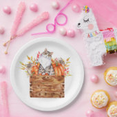Assiettes En Carton Chat d'automne et citrouilles en boîte (Fête)