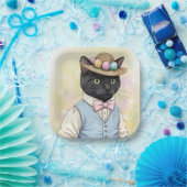 Assiettes En Carton Chat de Pâques (Fête)