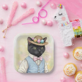 Assiettes En Carton Chat de Pâques (Fête)