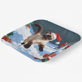 Assiettes En Carton Chat de Siamese coule en neige avec Casquette de N (Angulaire)
