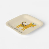 Assiettes En Carton Chat de tigre sauvage (Angulaire)