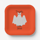 Assiettes En Carton Chat d'Halloween habillé comme une plaque de papie (Recto)