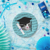 Assiettes En Carton Chat d'obtention du diplôme (Fête)