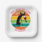 Assiettes En Carton Chat drôle (Recto)