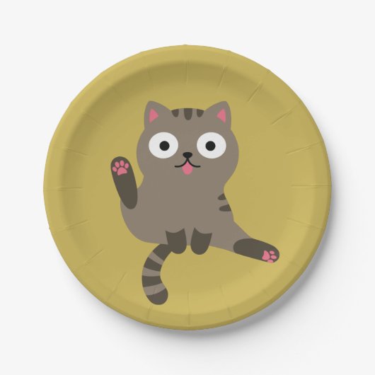 Assiettes En Carton Chat drôle (Devant)