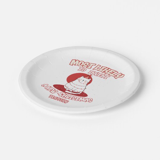 Assiettes En Carton Chat drôle le plus susceptible d'inventer une nouv (Angle)