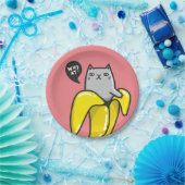 Assiettes En Carton Chat en banane (Fête)