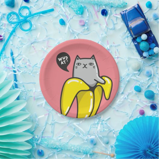 Assiettes En Carton Chat en banane (Fête)