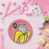 Assiettes En Carton Chat en banane (Fête)