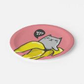 Assiettes En Carton Chat en banane (Angle)