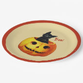 Assiettes En Carton Chat en Plaques Citrouilles Halloween (Angle)