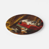 Assiettes En Carton Chat et chatons Jouer avec chaise (Angle)