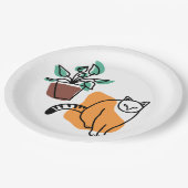 Assiettes En Carton Chat et le plante (Angle)
