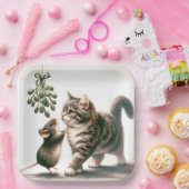 Assiettes En Carton Chat et souris avec souris (Fête)