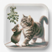 Assiettes En Carton Chat et souris avec souris (Recto)