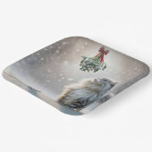 Assiettes En Carton Chat et souris sous Mistletoe (Angulaire)