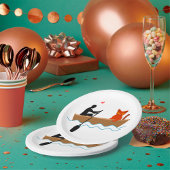 Assiettes En Carton Chat et tour en bateau Drôle Whimsical Animateur d