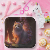 Assiettes en carton chat Fleur (Fête)