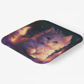 Assiettes en carton chat Fleur (Angulaire)