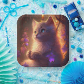 Assiettes en carton chat Fleur (Fête)